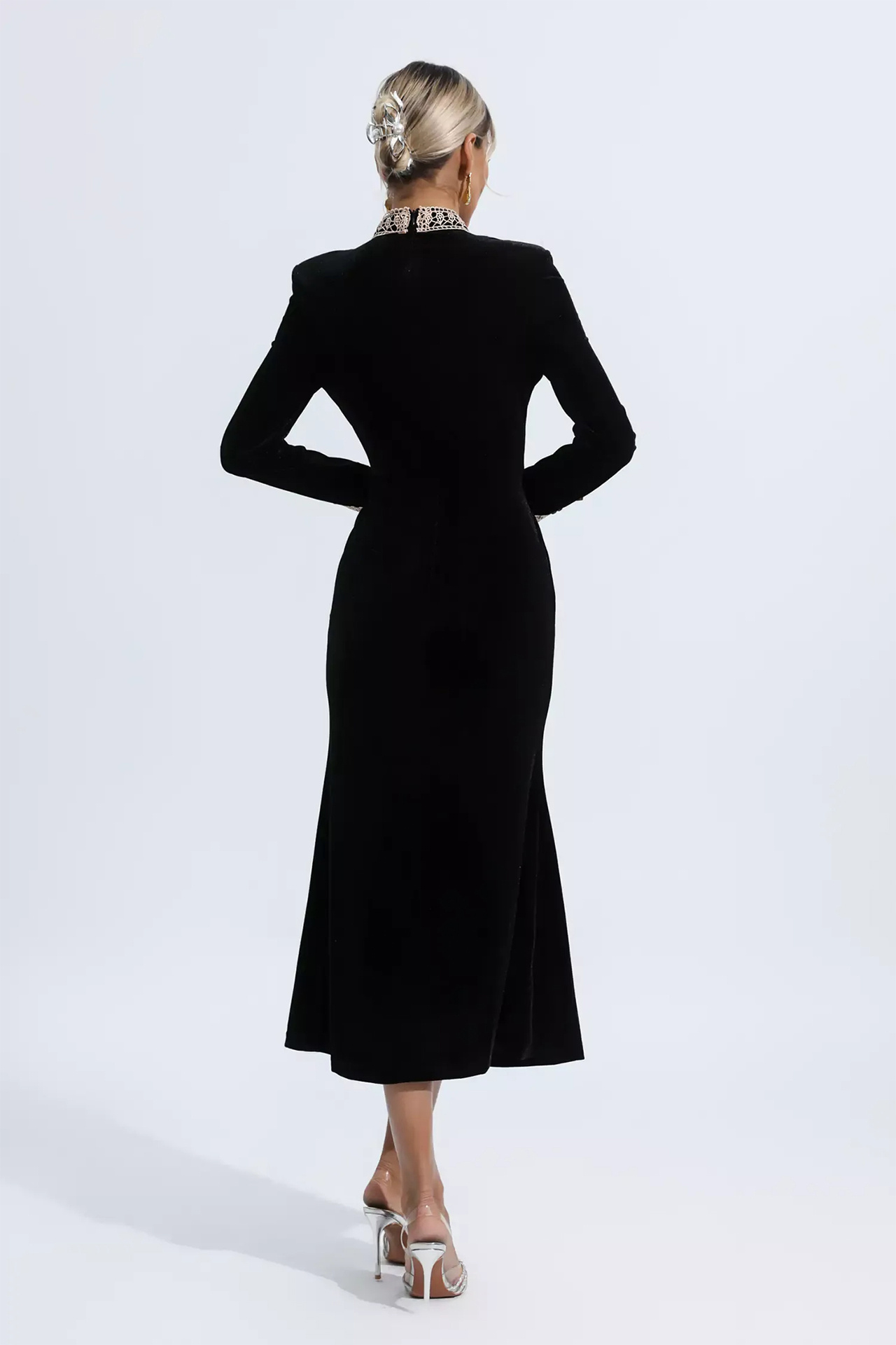 Luna Black Velvet Dress