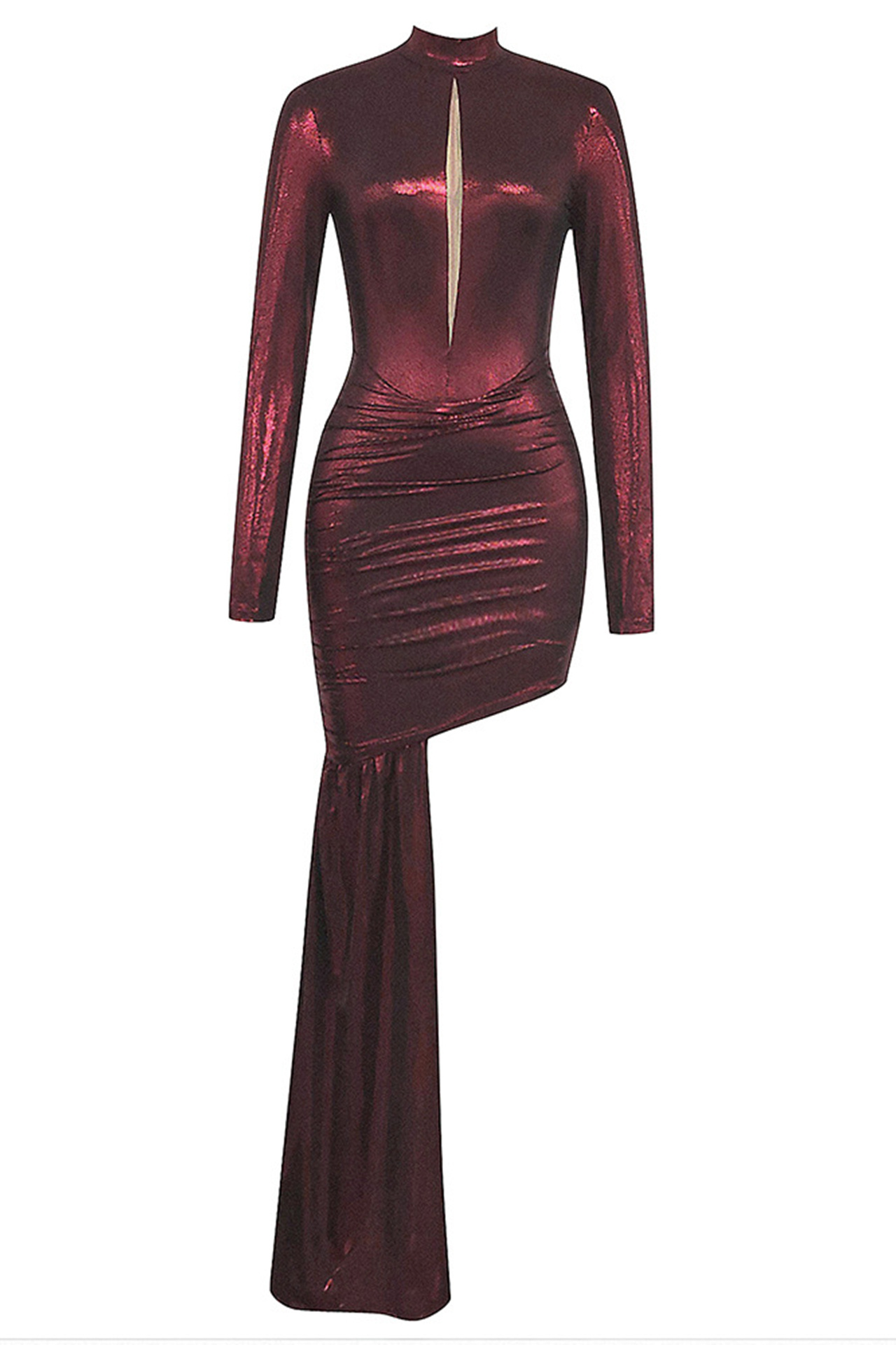 Xanthe Long Sleeve Maxi Dress In Red