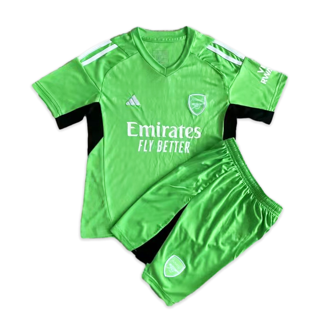 Arsenal 23-24 Green Goalkeeper Kids Kit