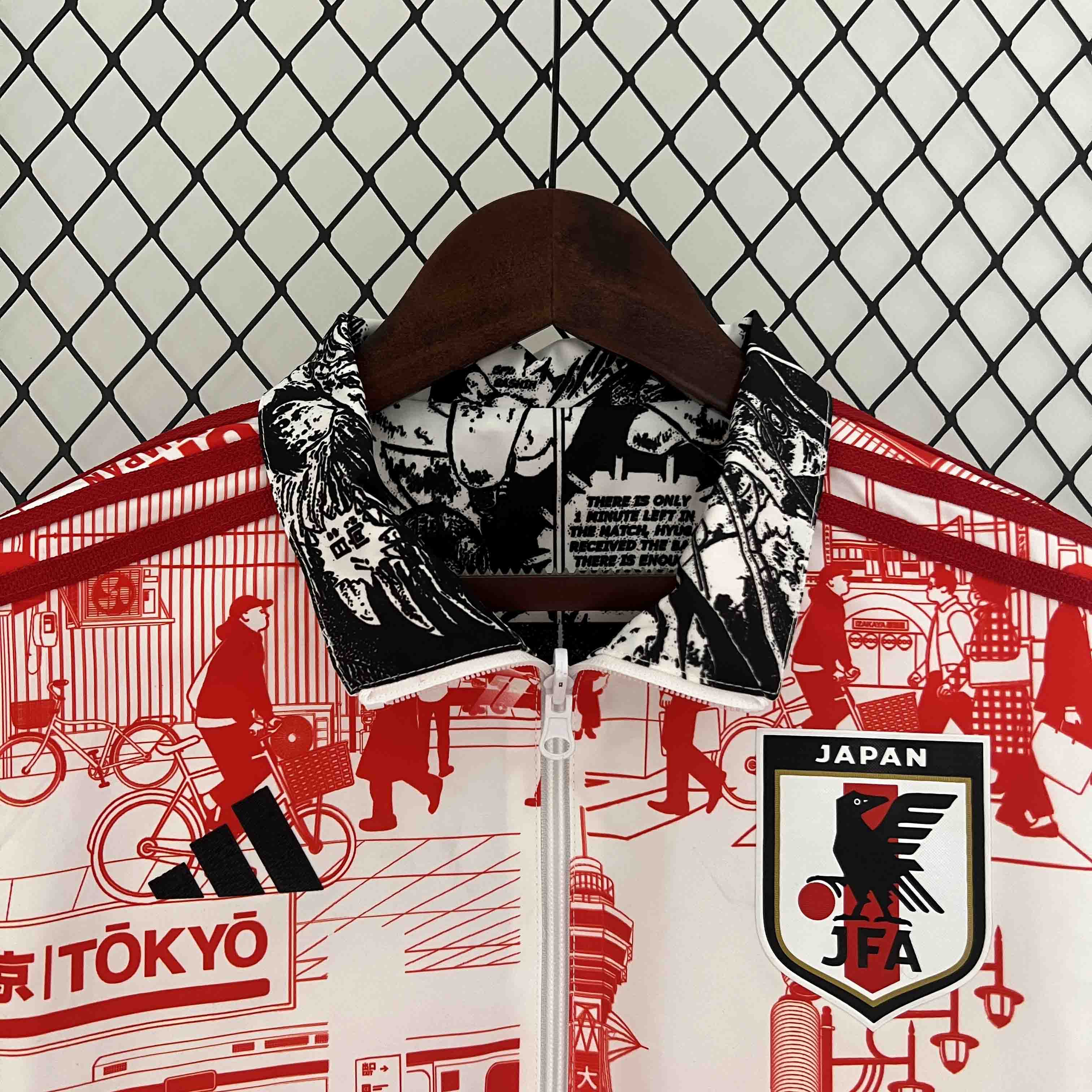 Japan 23-24 Double Sided Windbreaker - Black and Red Anime