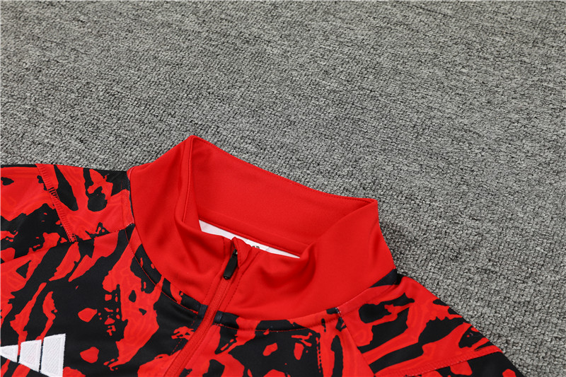 Manchester United 23-24 Kids Long Sleeve Training Set Red Camouflage