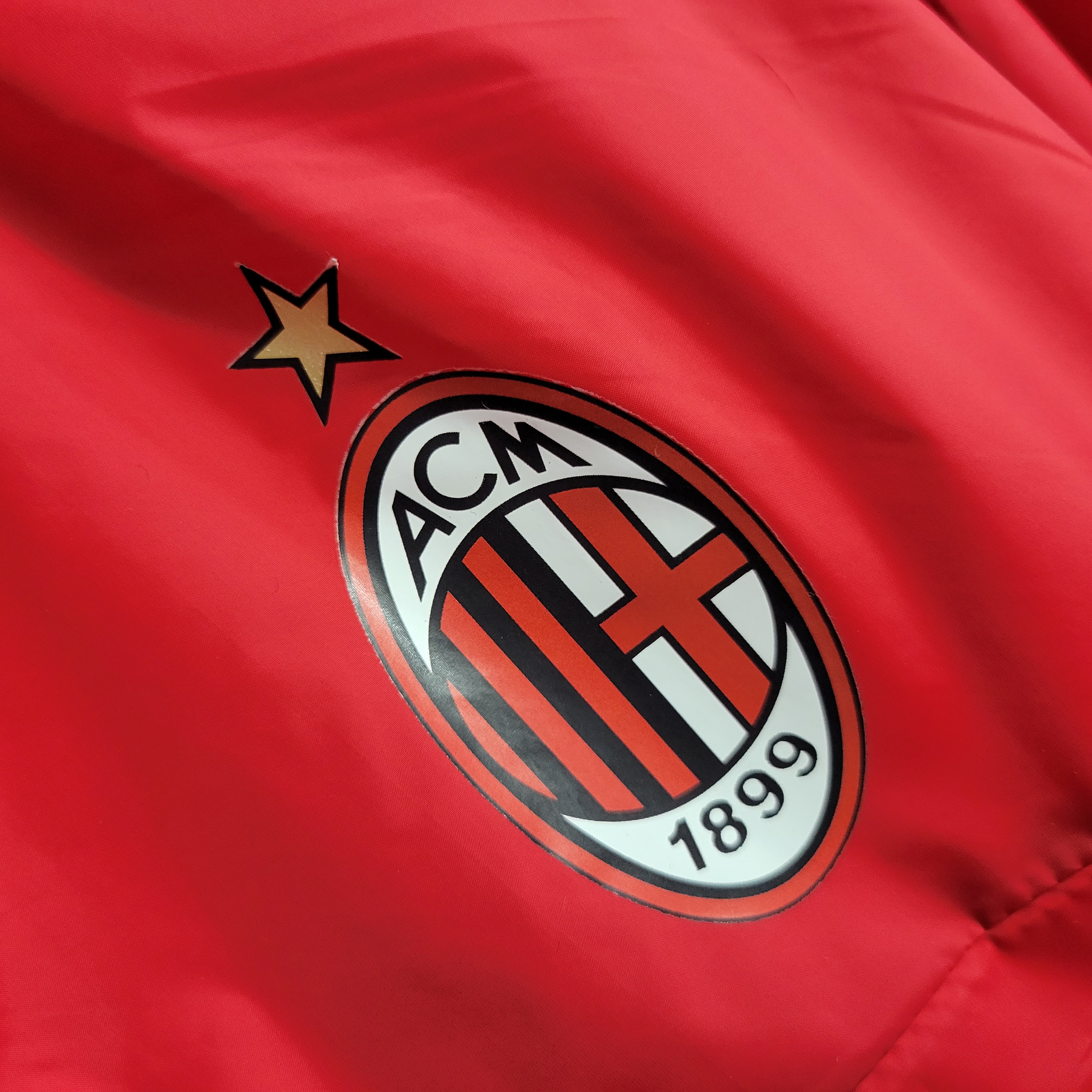 AC Milan 23-24 Men's Hooded Thermal Cotton Jacket - Red