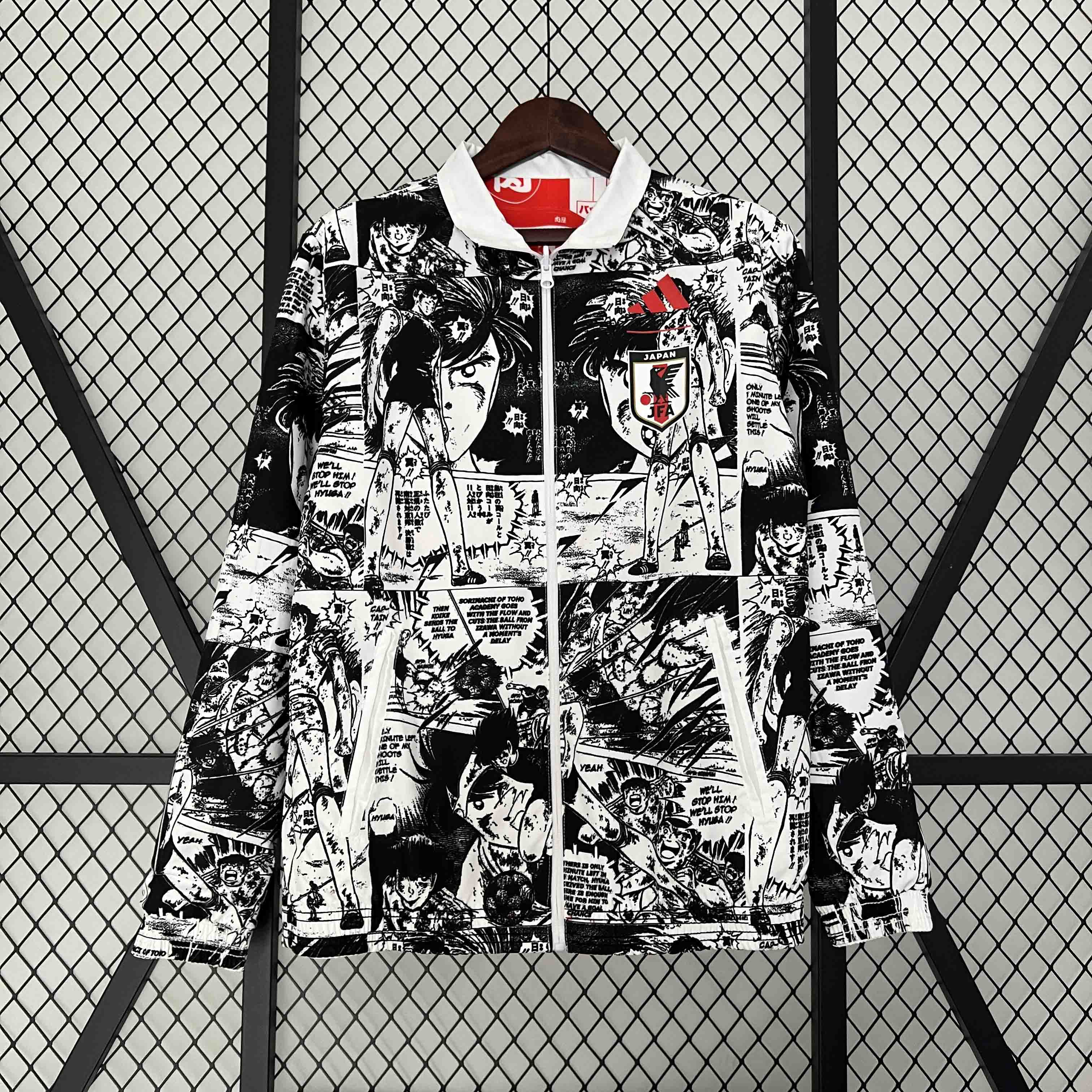Japan 23-24 Double Sided Windbreaker - Black and Red Anime
