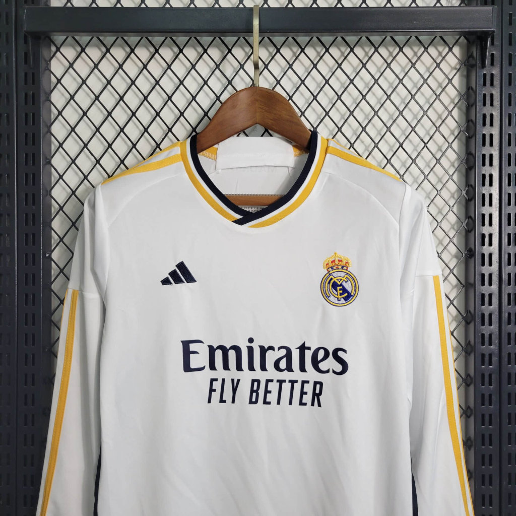 Real Madrid 23-24 Home Stadium Long Sleeve Kids Kit
