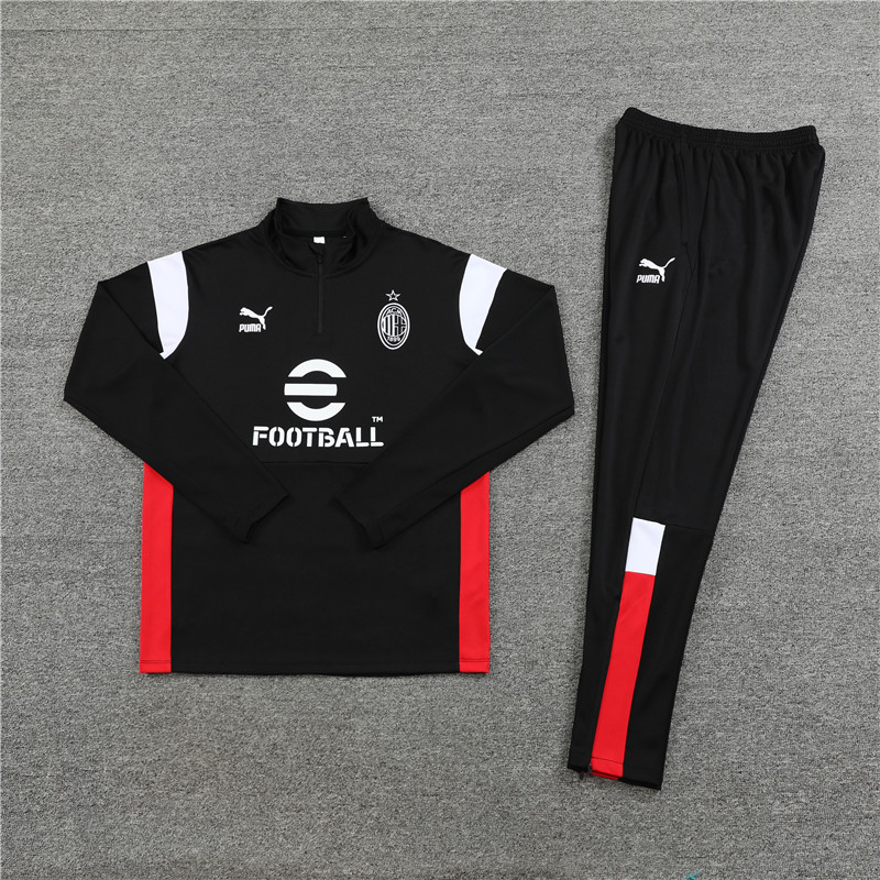 AC Milan 23-24 Kids Long Sleeve Training Set Black