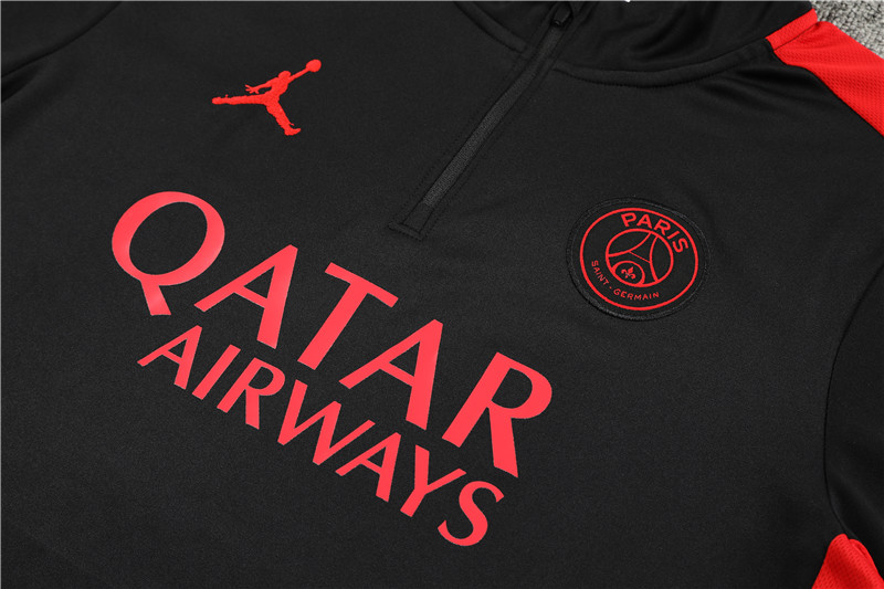 Paris Saint-Germain PSG 23-24 Long Sleeve Training Set -Black and Red