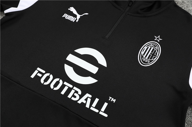 AC Milan 23-24 Kids Long Sleeve Training Set Black