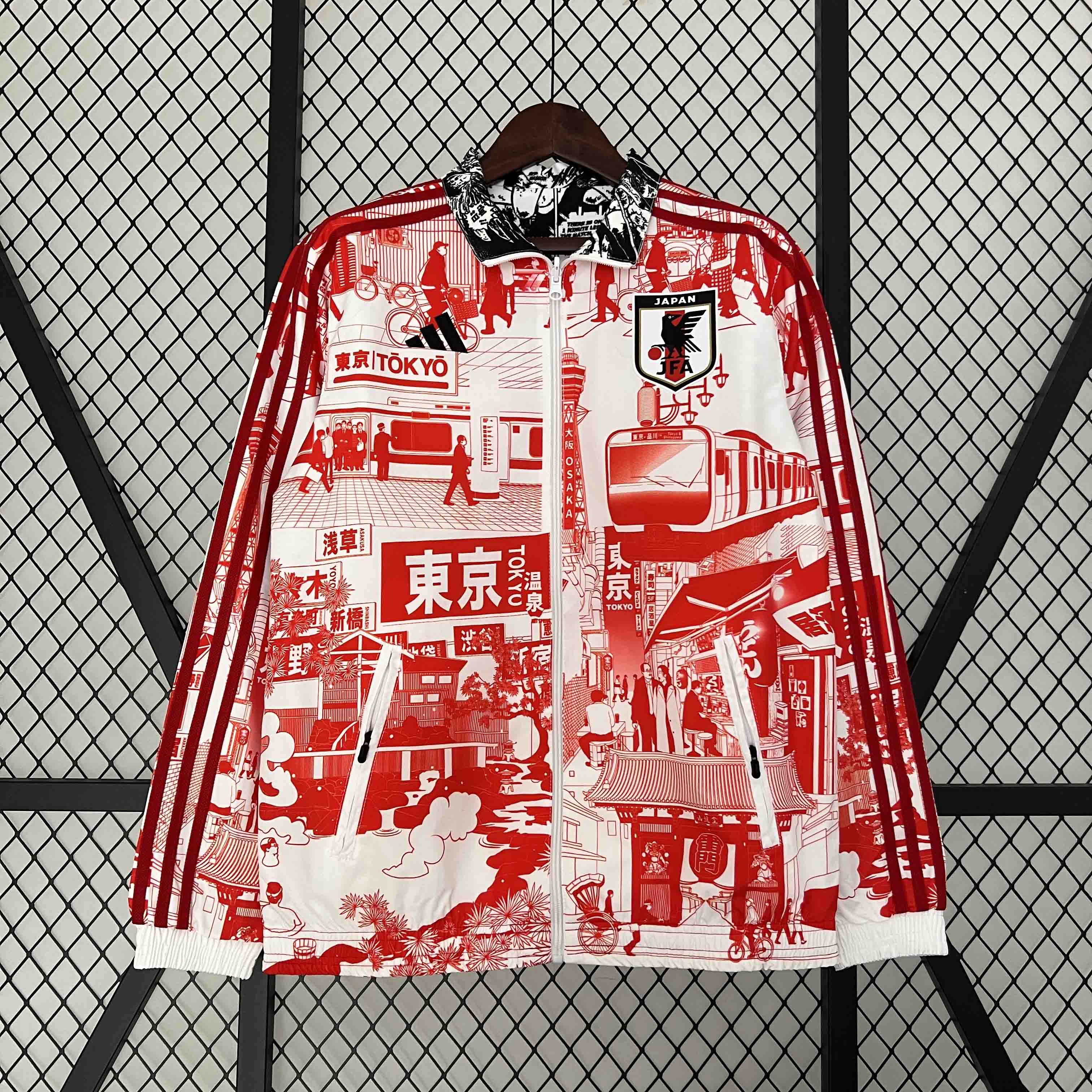 Japan 23-24 Double Sided Windbreaker - Black and Red Anime