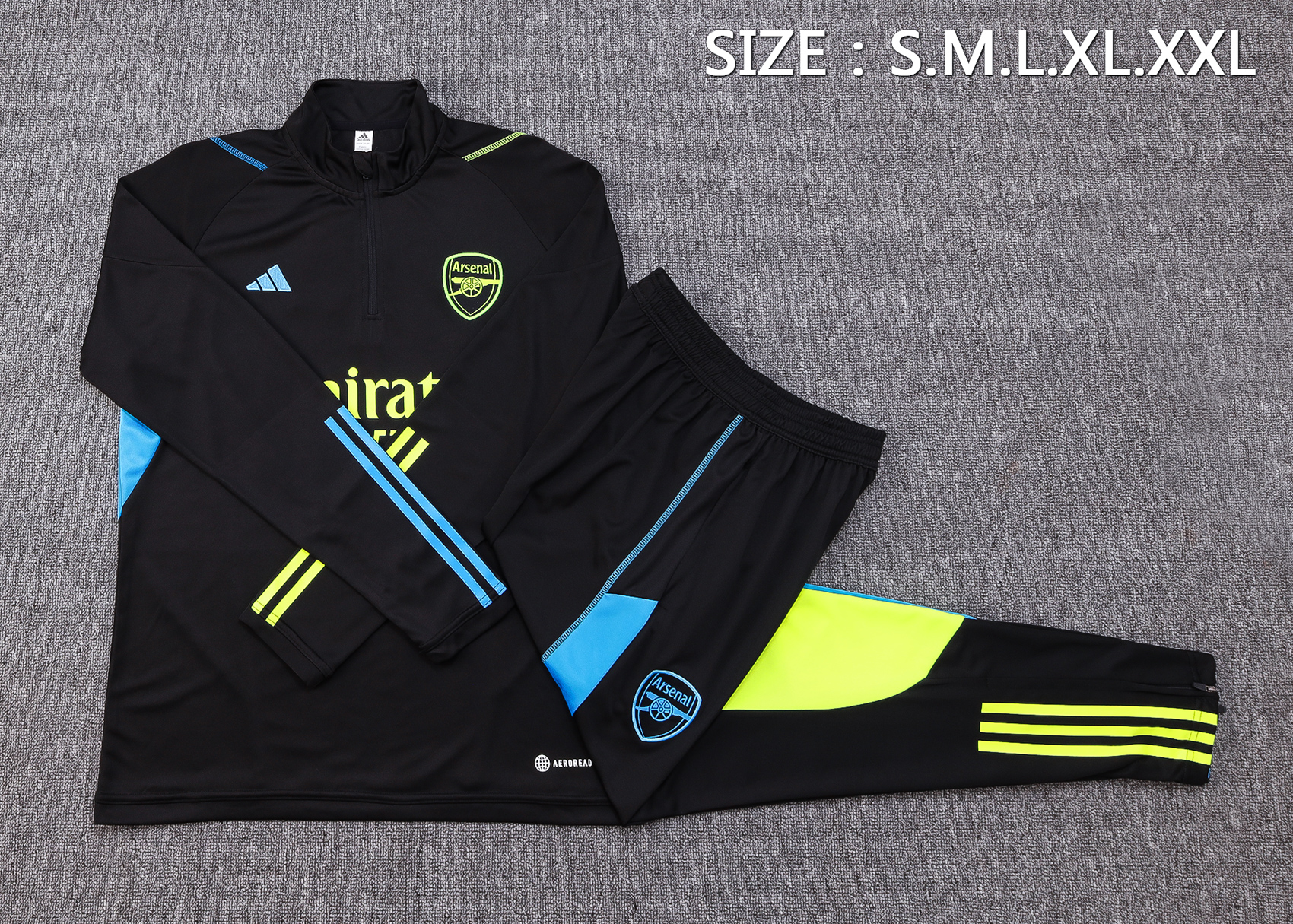Arsenal 23-24 Kids Long Sleeve Training Set Black
