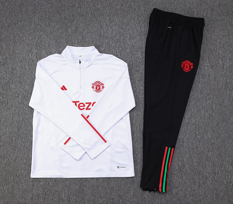 Manchester United 23-24 Long Sleeve Training Set -White and Red
