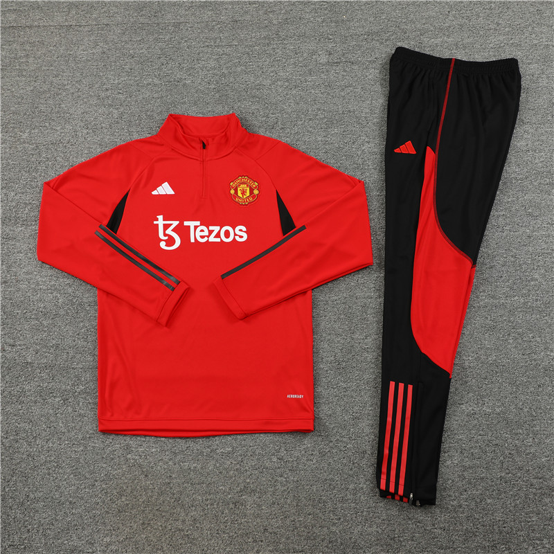 Manchester United 23-24 Kids Long Sleeve Training Set Red