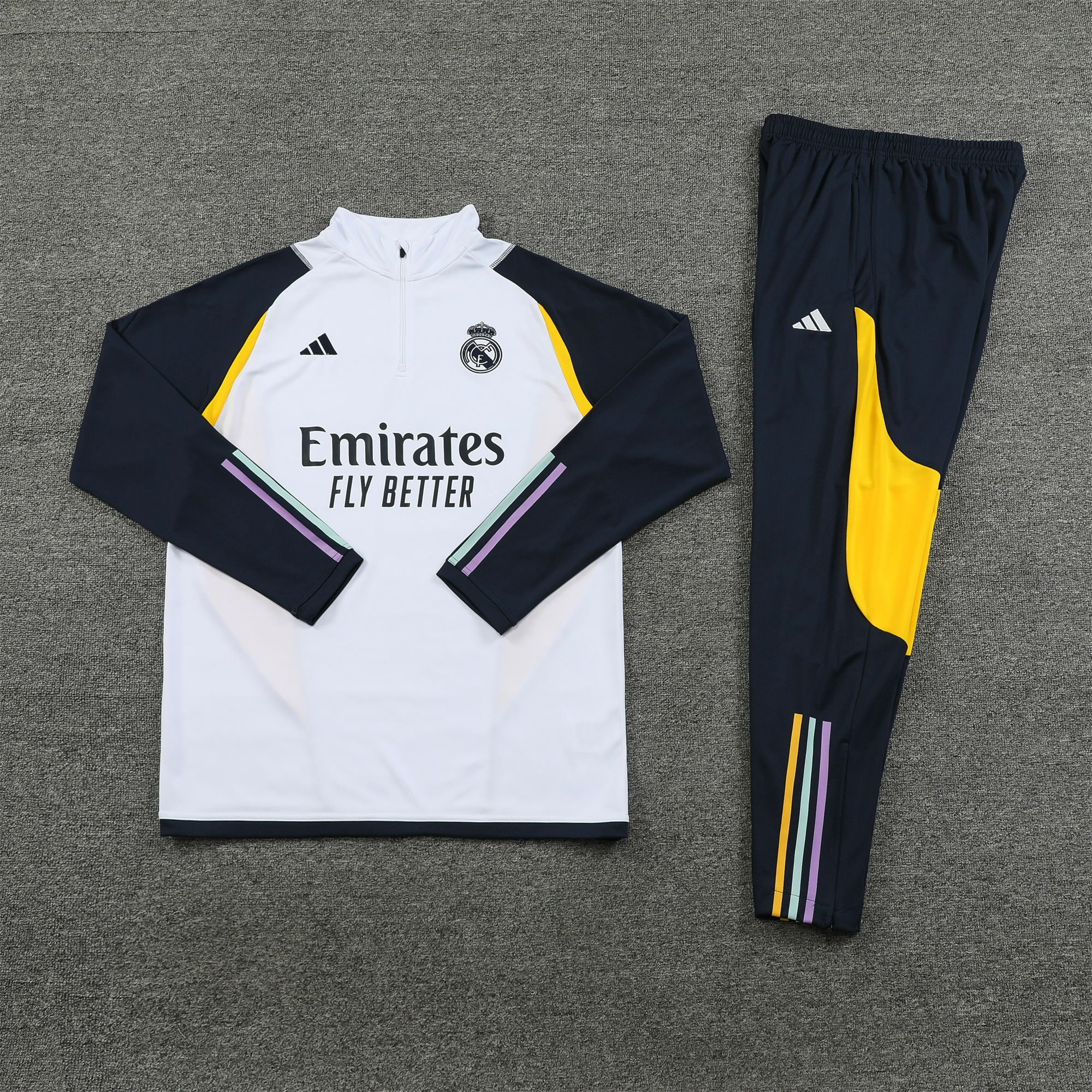 Real Madrid 23-24 Long Sleeve Training Set White