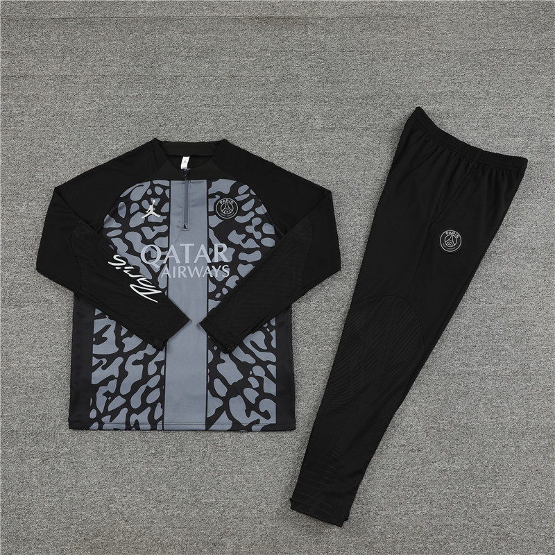 Paris Saint-Germain PSG 23-24 Long Sleeve Training Set -Gray Black