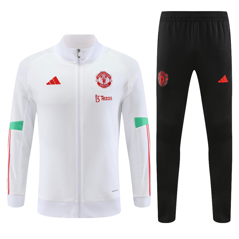 Manchester United 23-24 Jacket Training Tracksuit -White and Black