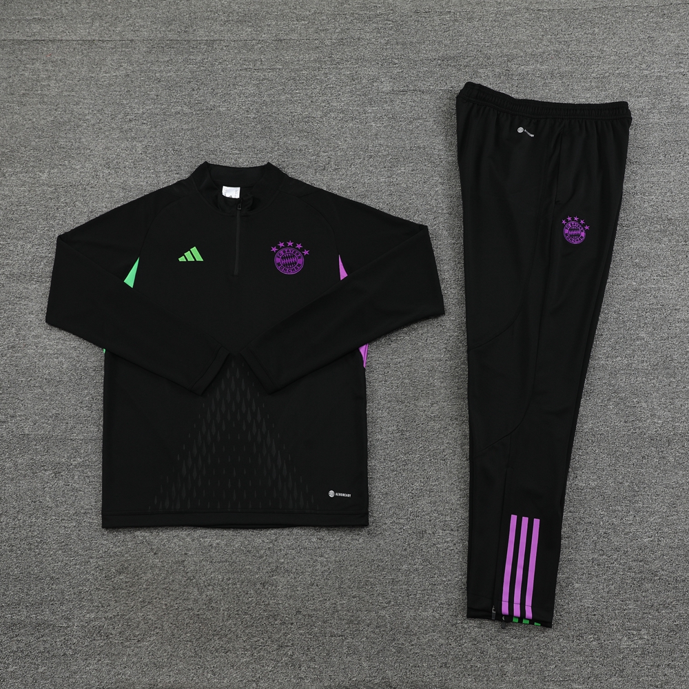 Bayern Munich 23-24 Long Sleeve Training Set - Black (No chest advertising)