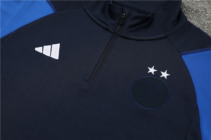 Algeria 23-24 Kids Long Sleeve Training Set Black and Blue