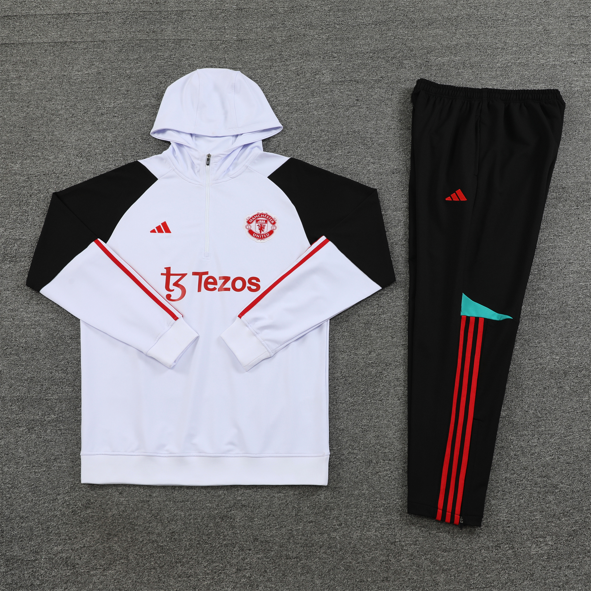 Manchester United 23-24 Men's Training Hoodie + Pants - White