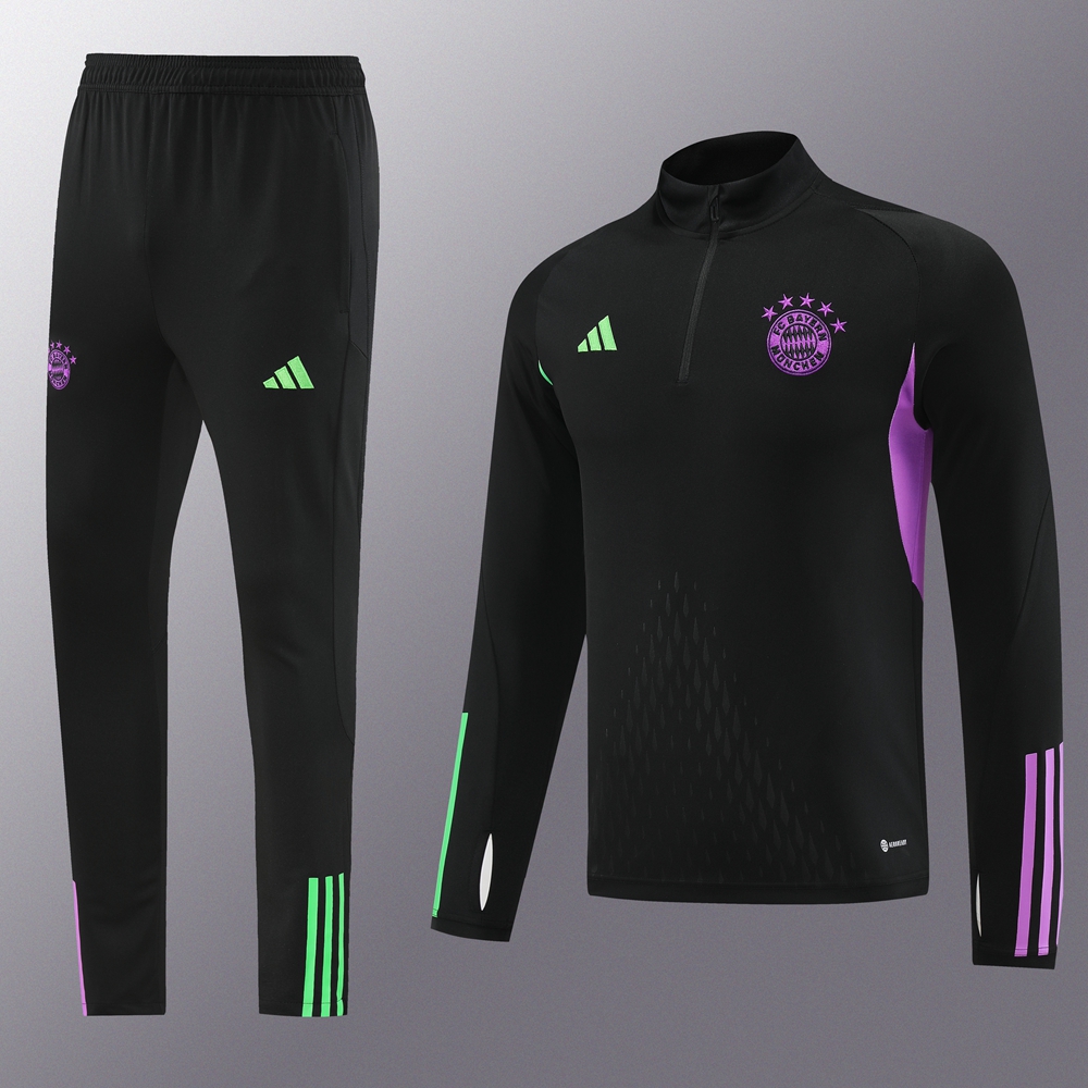 Bayern Munich 23-24 Long Sleeve Training Set - Black (No chest advertising)