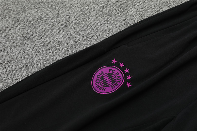 Bayern Munich 23-24 Kids Long Sleeve Training Set Black and Purple
