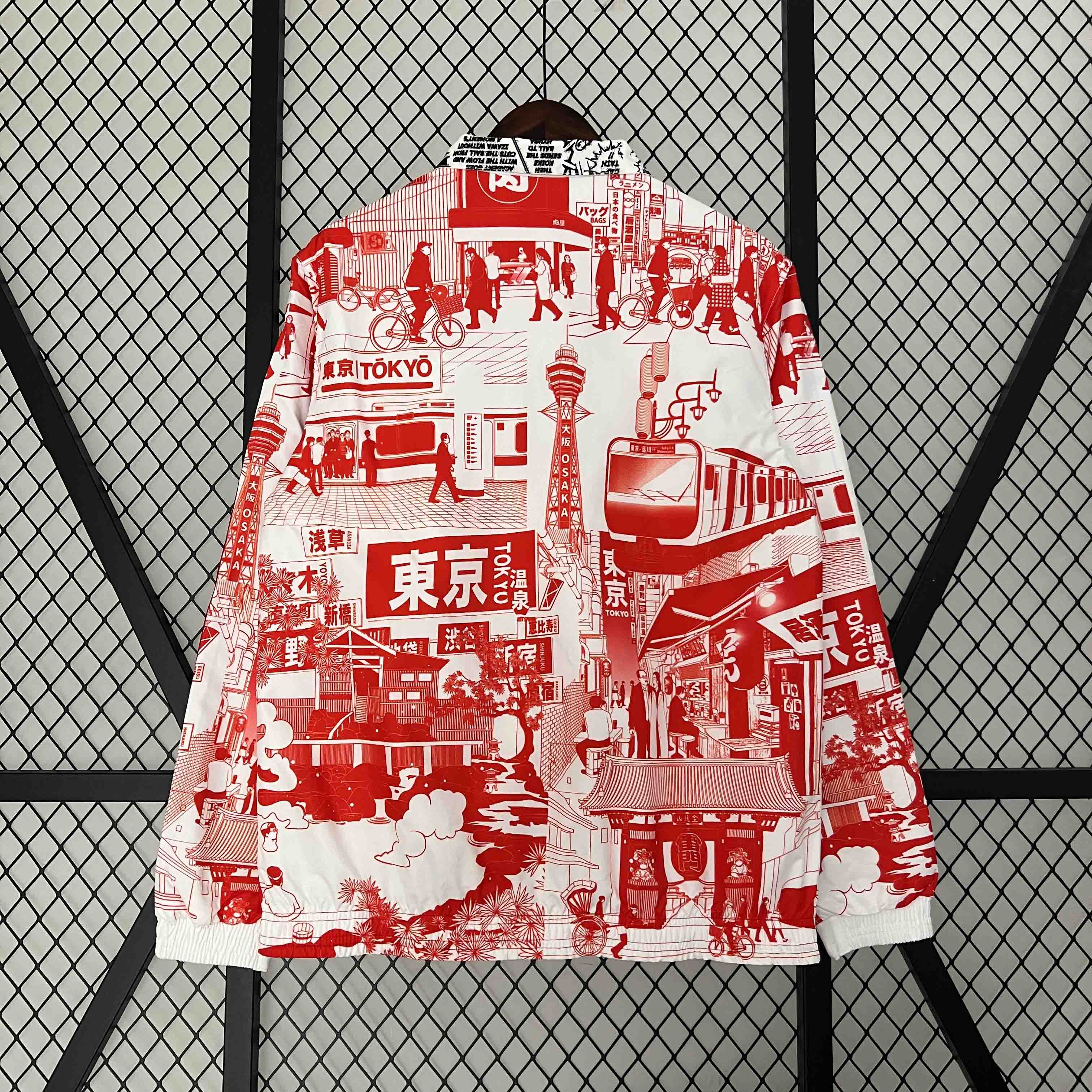 Japan 23-24 Double Sided Windbreaker - Black and Red Anime