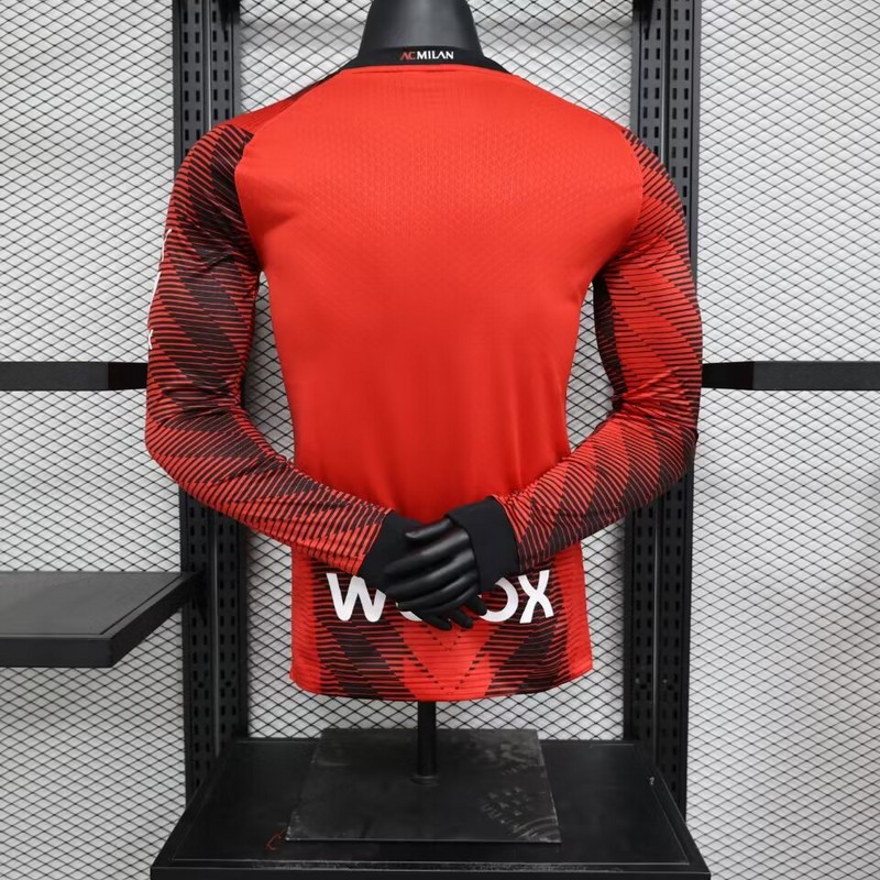 AC Milan 23-24 Home Long Sleeve Jersey - Player Version