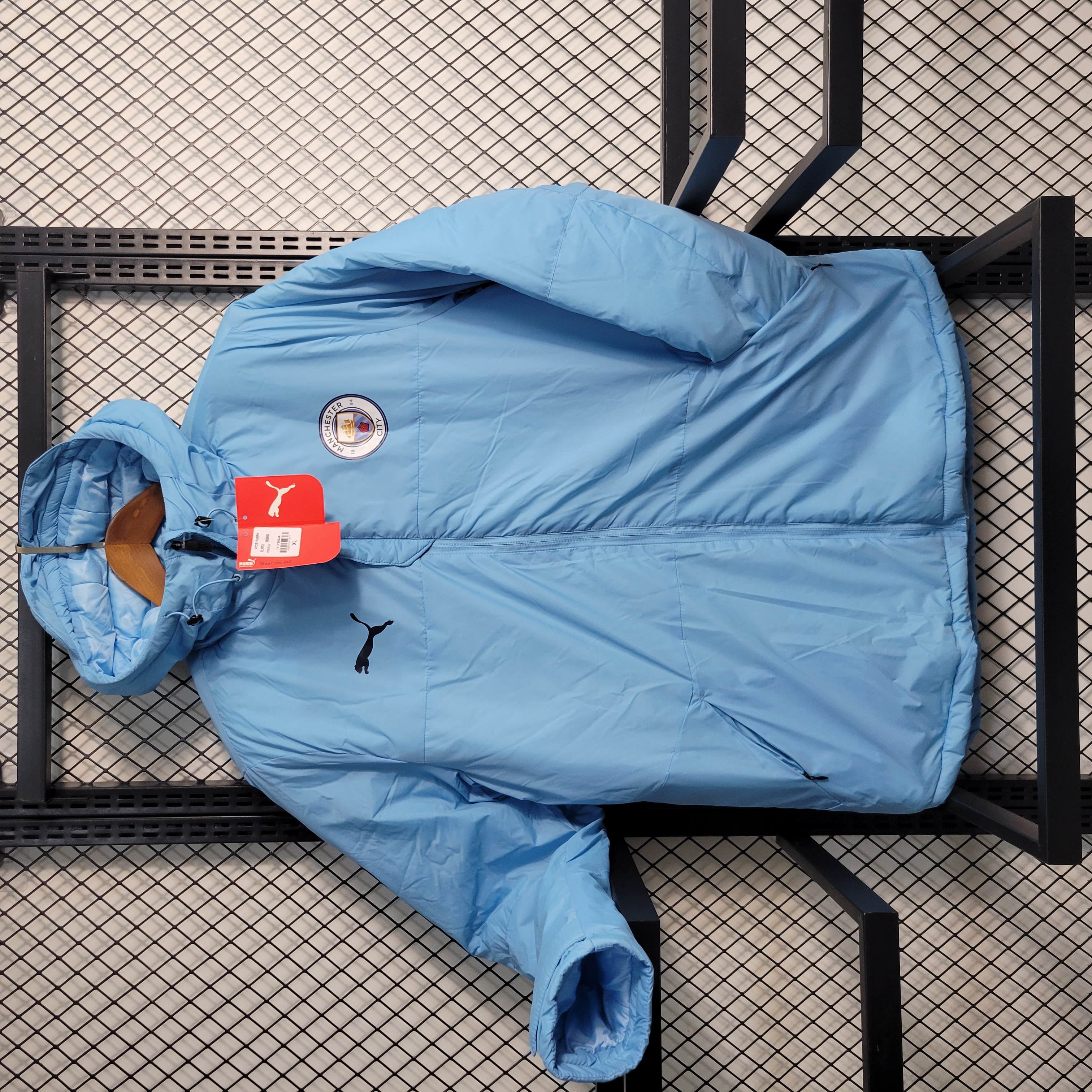 Manchester City 23-24 Men's Hooded Thermal Cotton Jacket - Blue