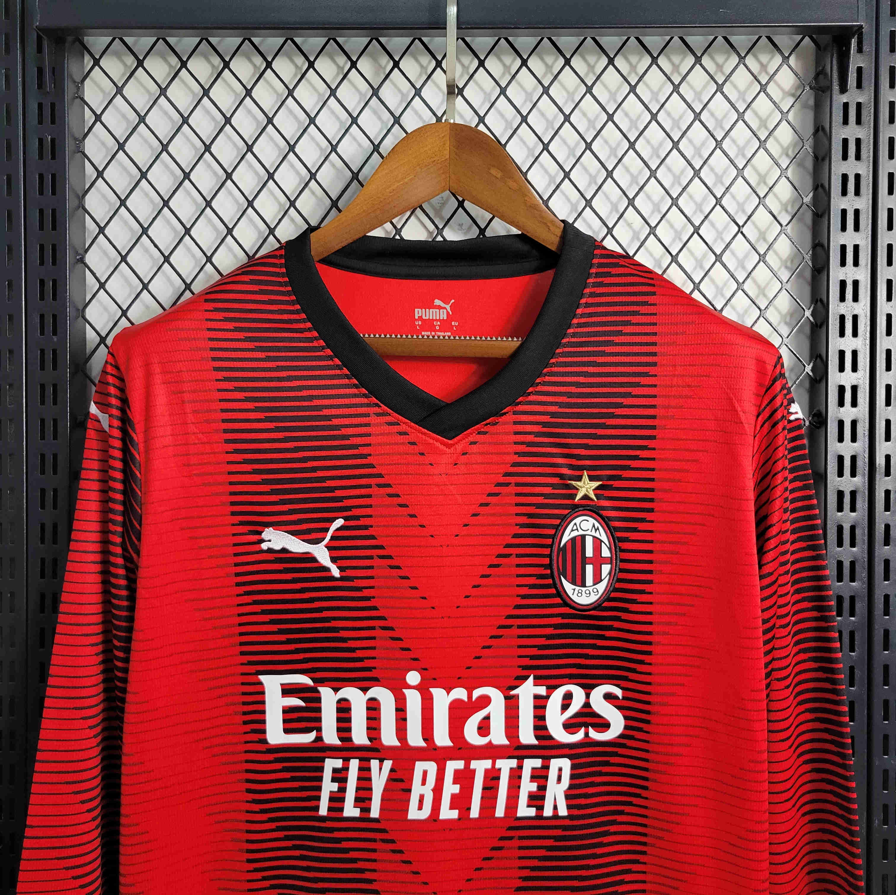 23/24 AC Milan Home Long Sleeve Jersey - Fans Version